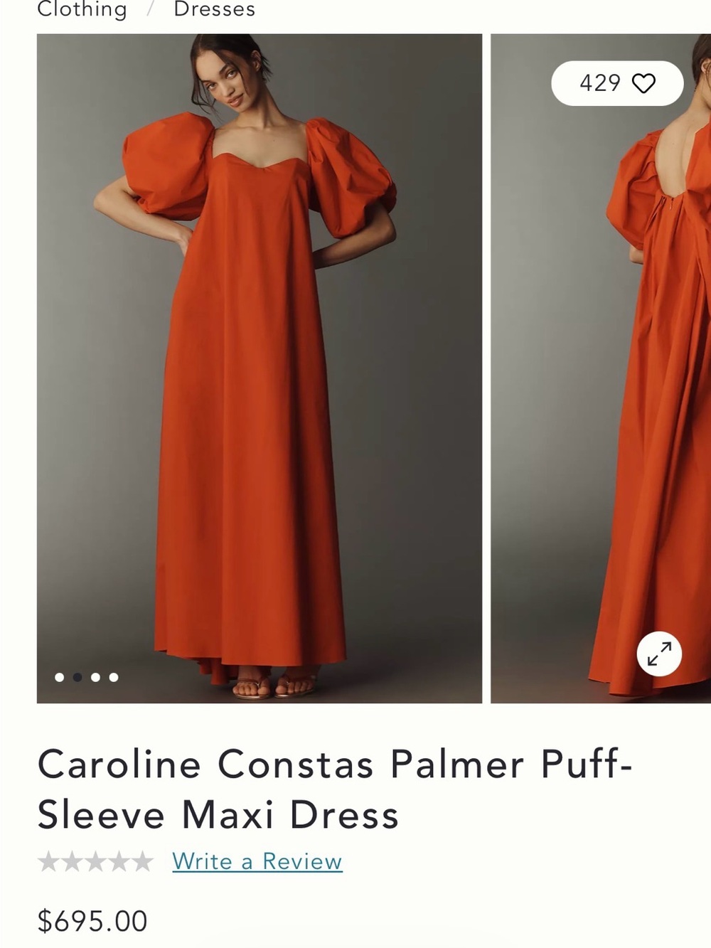 Caroline Constas Red Puff-Sleeve Maxi Dress